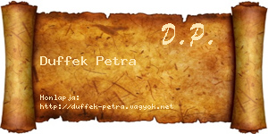 Duffek Petra névjegykártya